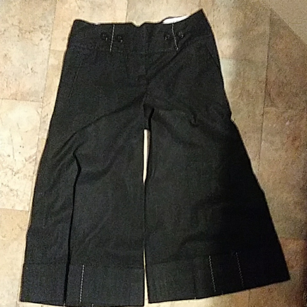 Black flared crop pants